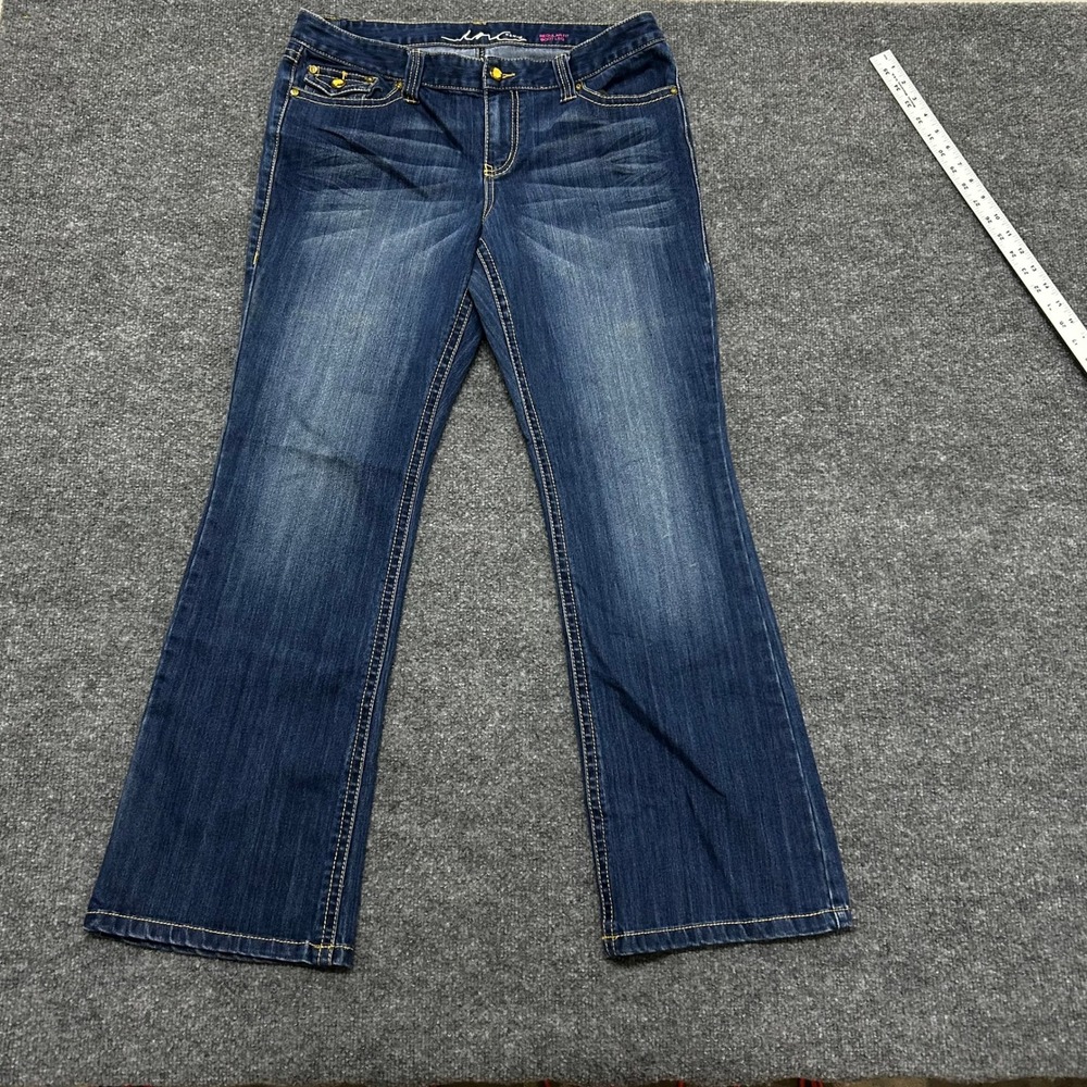 INC Jeans Womens Size 14 Blue Bootcut Regular Fit Dark Wash Stretch Denim